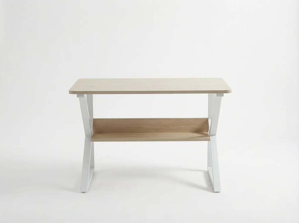Íróasztal polccal SHAPE 80x40 cm, fehér/dub sonoma