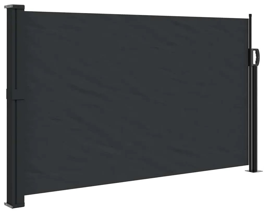 fekete behúzható oldalsó napellenző 120 x 600 cm