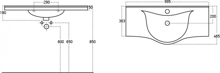 VivaStyle EKONOMIK 100 lábon álló fürdőszobabútor Sanovit ALBATROS 10100 mosdókagyló 99,5x46,5cm