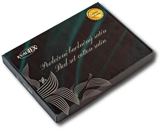 Luxury Collection szatén ágyneműhuzat fekete, 140 x 220 cm, 70 x 90 cm