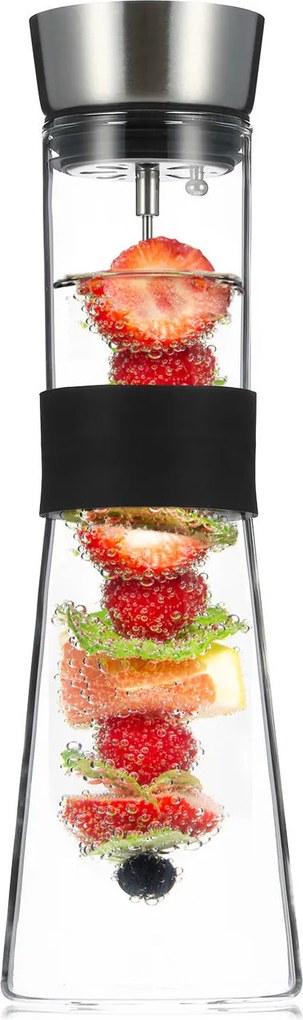 Klarstein Glaswerk Sile, kancsó, 1 L, boroszilikát üveg, gyümölcsnyárssal