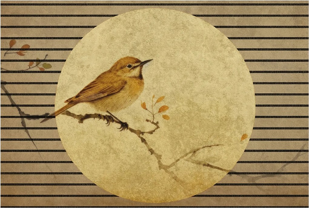 Flizelin tapéta Divatos 3D fali ragasztó Madár harmónia 104x70 ragasztó