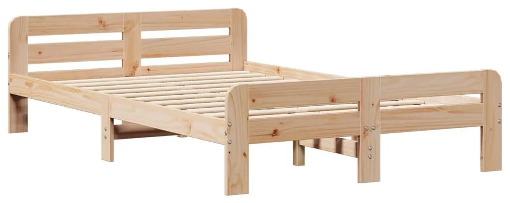 tömör fenyőfa könyvespolcos ágy matrac nélkül 135 x 190 cm