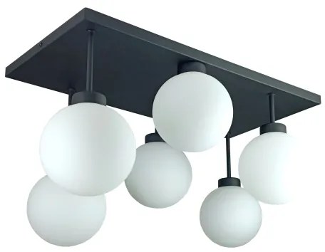 Felületre szerelhető csillár DEA 6xE14/60W/230V fekete/fehér