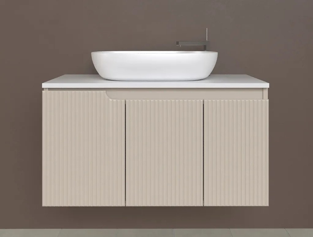 Piramida EURIDIKA fali fürdőszobabútor - mosdópult mosdó nélkül -3 ajtós - PINO BÉZS - 100 x 48 x 53 cm