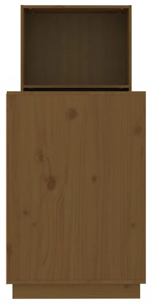 mézbarna tömör fenyőfa íróasztal 110x53x117 cm