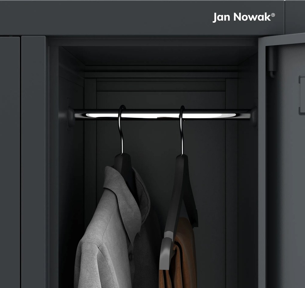 Fém öltözőszekrény BHP, 10 ajtós, BARTEK 1360 x 1720 x 450 mm, antracitszürke