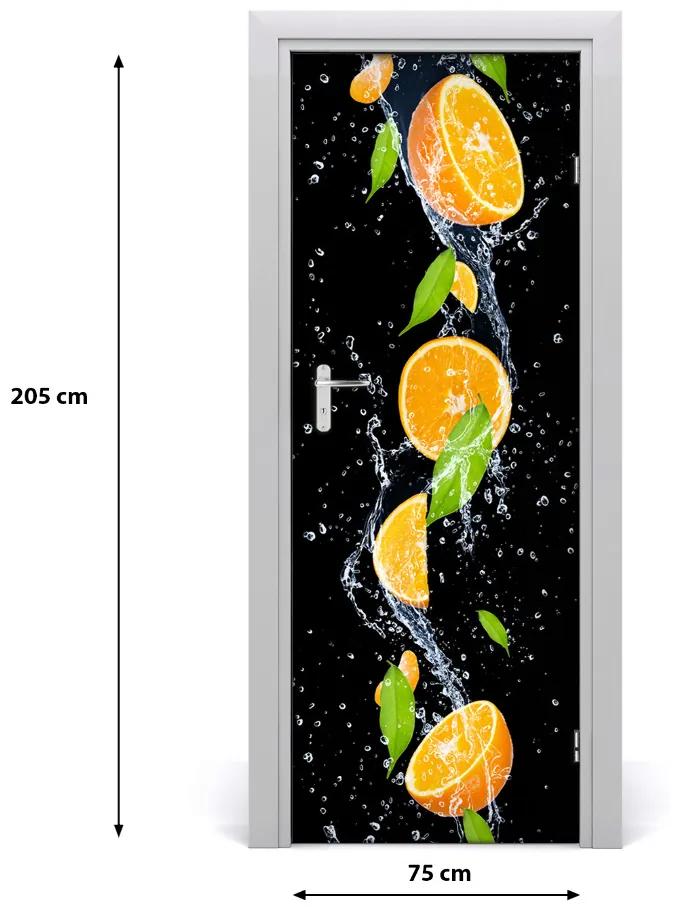 Ajtó tapéta narancs 85x205 cm