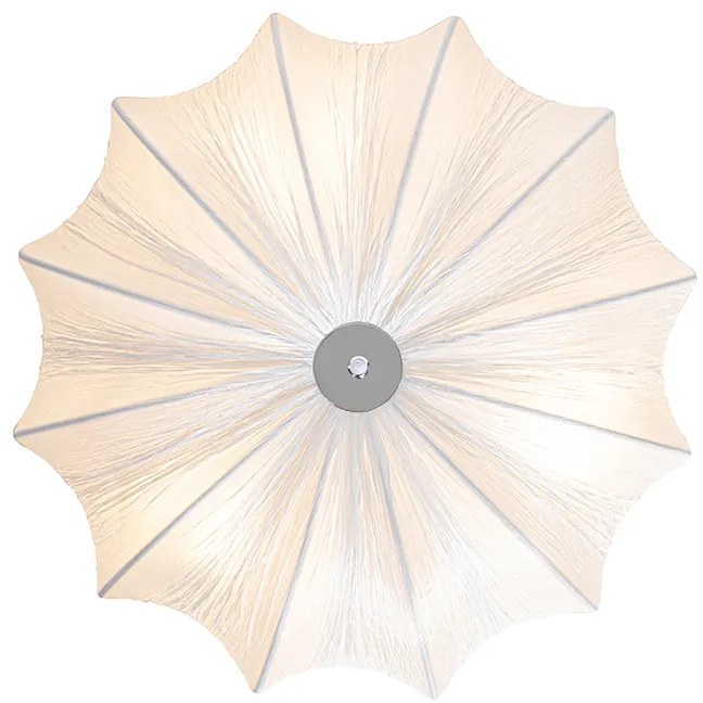 Design mennyezeti lámpa fehér selyemmel 52 cm 3-lámpás - Plu