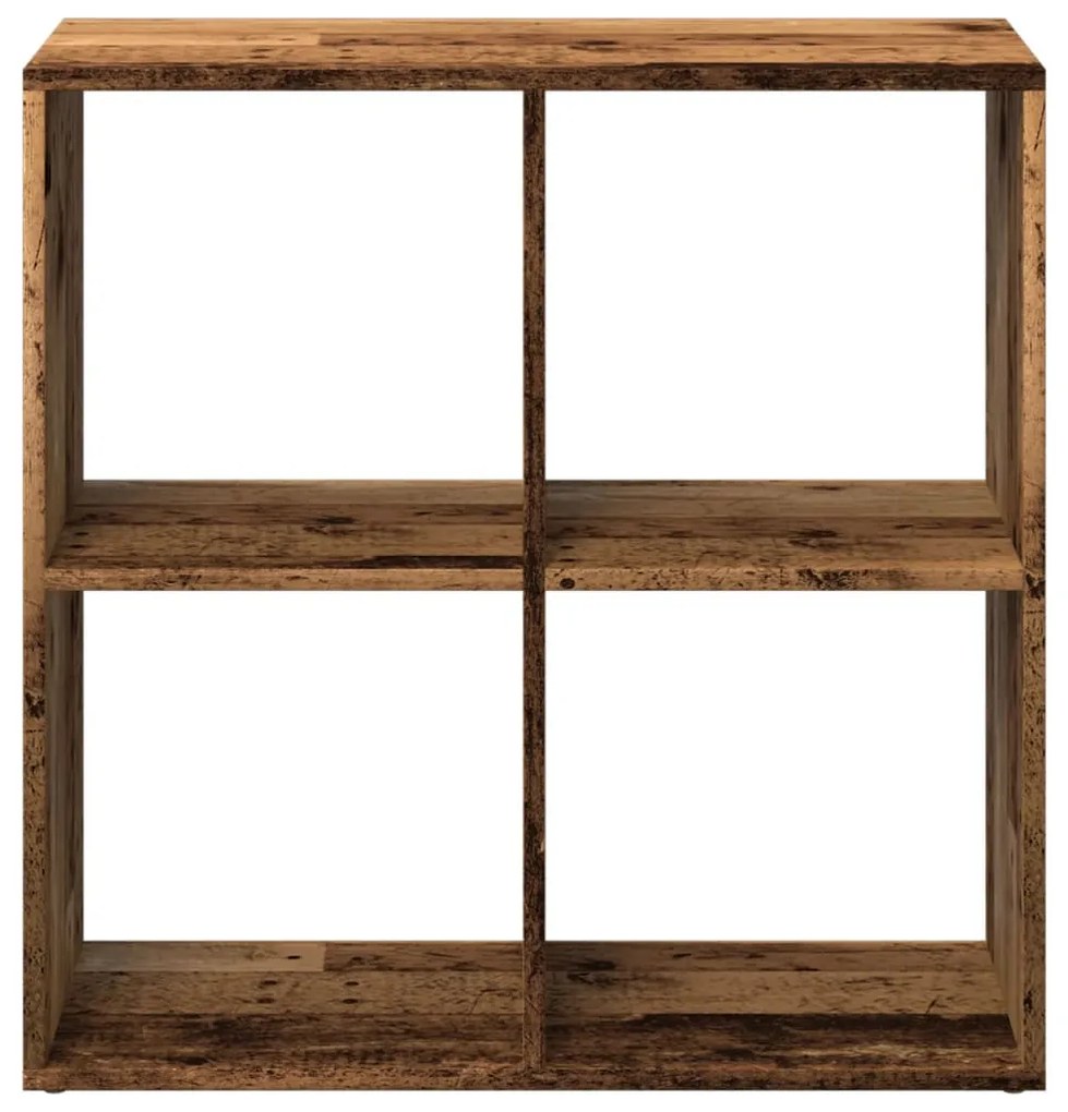 antik fa színű fa térelválasztó könyvespolc 69,5x29x69,5 cm