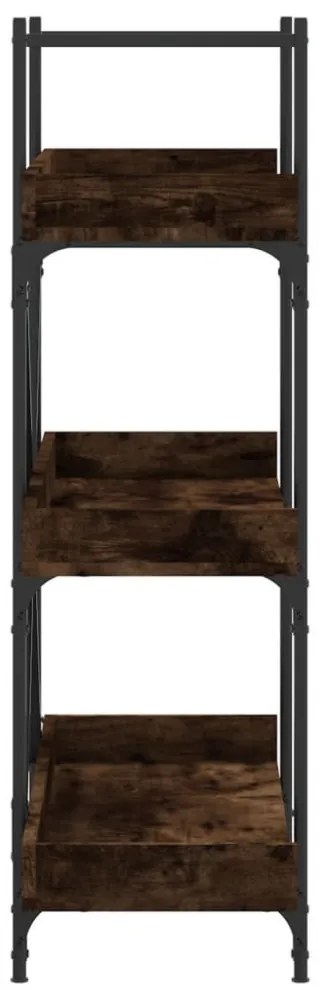 3-szintes füstös tölgy szerelt fa könyvespolc 100x33x108,5 cm