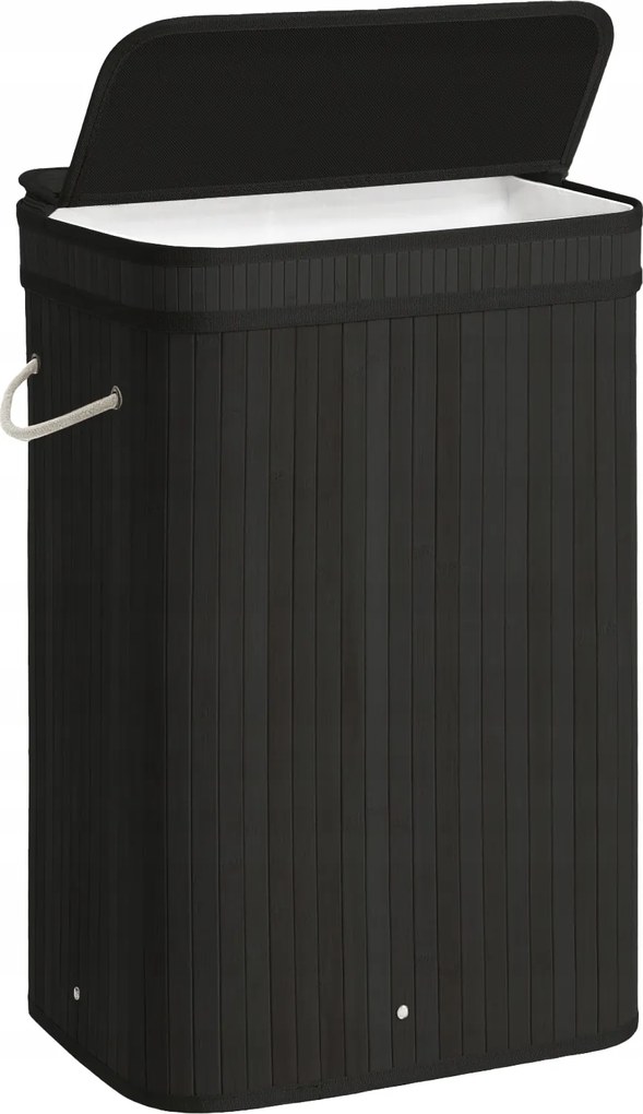 Bambusz Szennyestartó Kosár Játékok Tartály Fedéllel 80l