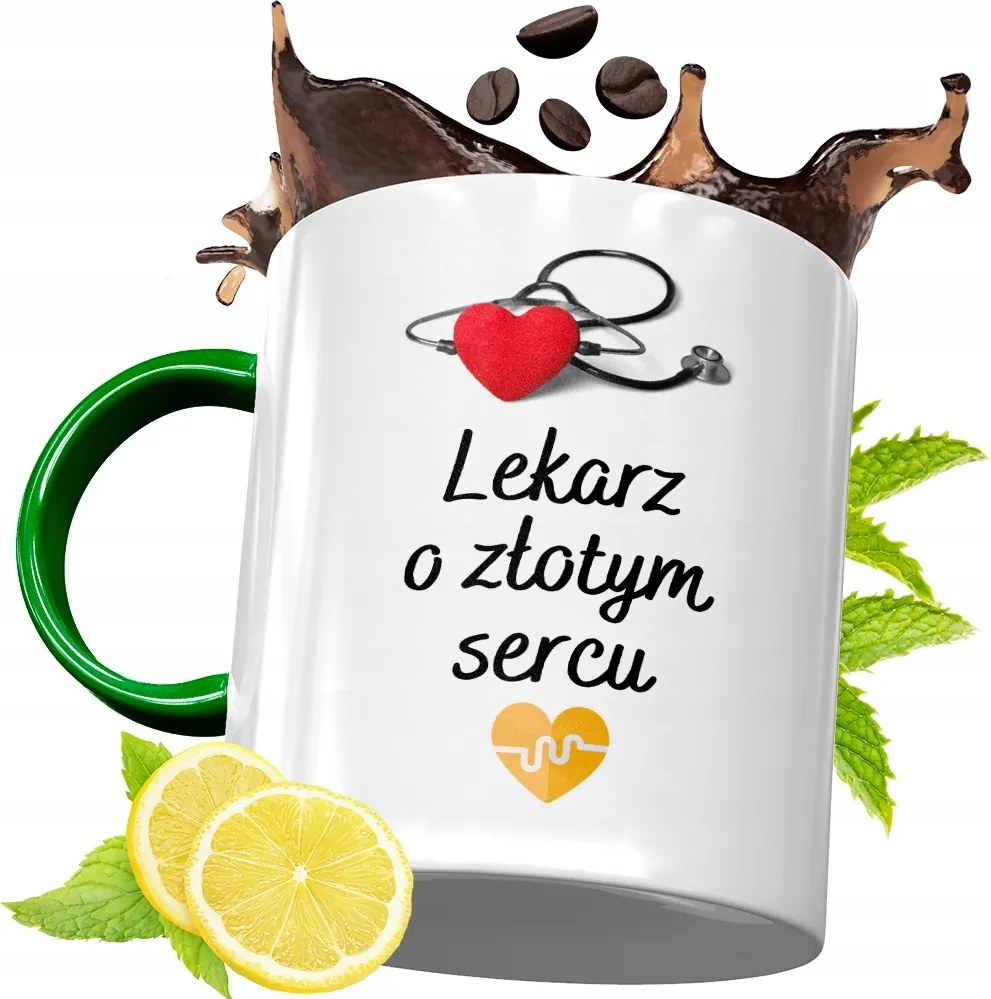 Zöld Bögre Orvosnak Ajándékba, fényképes nyomattal