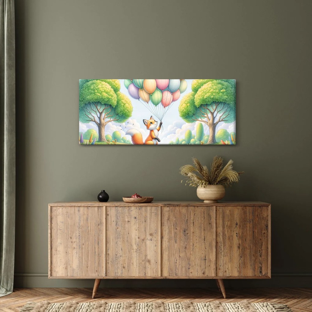 Kép – Boldog róka (120x50 cm)