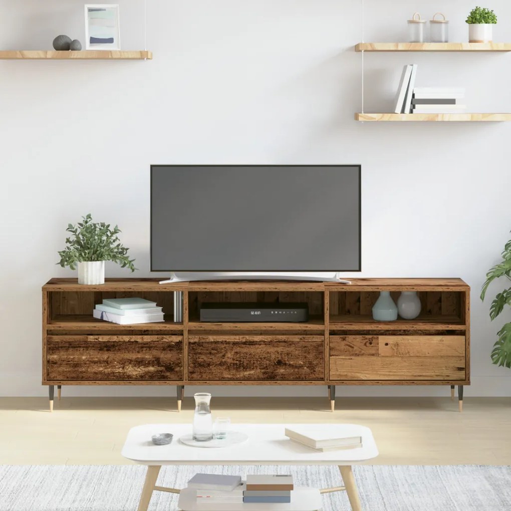 TV Szekrény Régi Fa 150x30x44.5 cm Mérnöki Fa