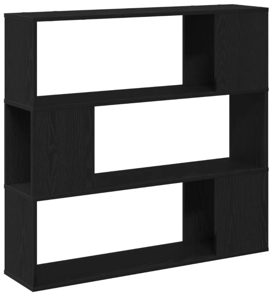 Könyvespolc Fekete Tölgy 100x24x94 cm Műanyag Fa