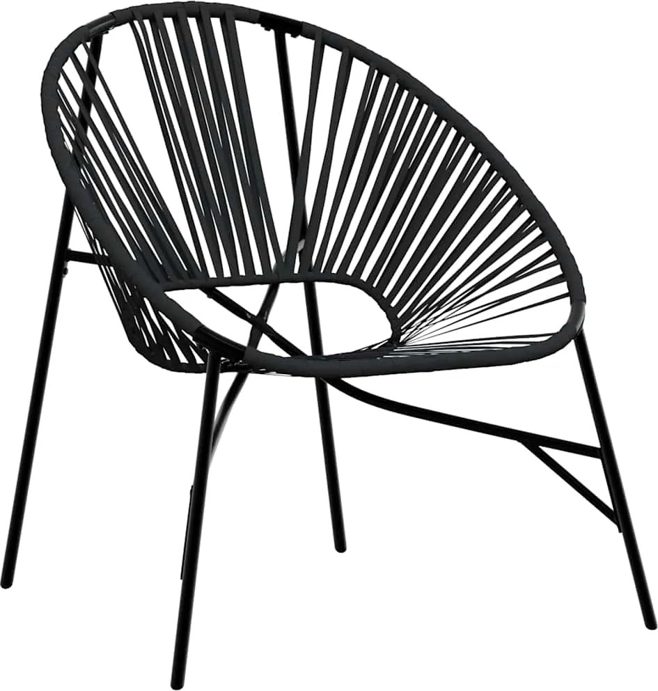 vidaXL fekete polyrattan kerti tojás szék