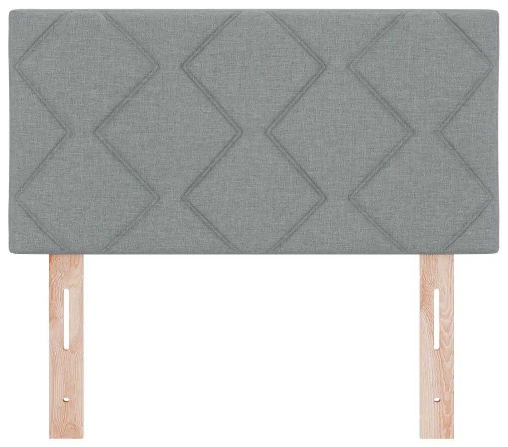 LED háttámla gyémántblokkok dizájnnal világosszürke 80 cm szövet