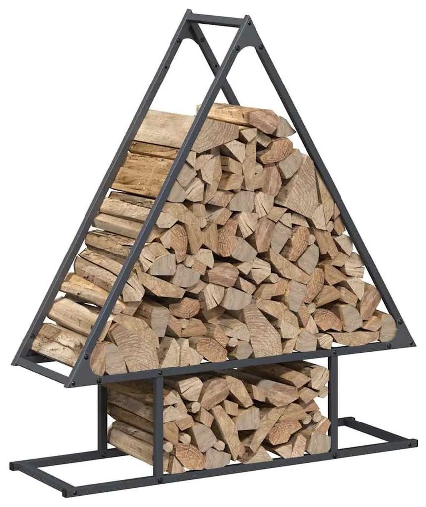 antracitszürke hidegen hengerelt acél tűzifatároló 80x25x90 cm