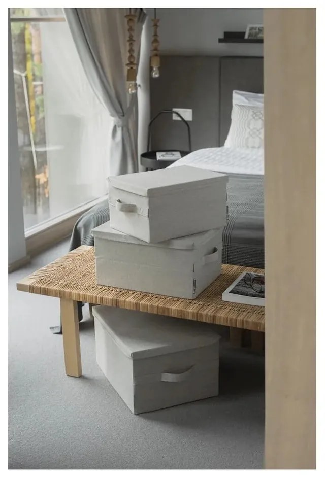 Fekete fedeles textil tárolódoboz 35x26x19 cm Soft Storage – Bigso