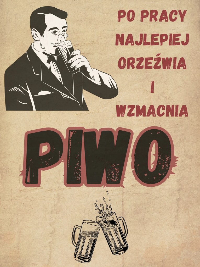 Fém poszter Tökéletes Ajándék Munka után a legjobban frissít és erősíti a Sört