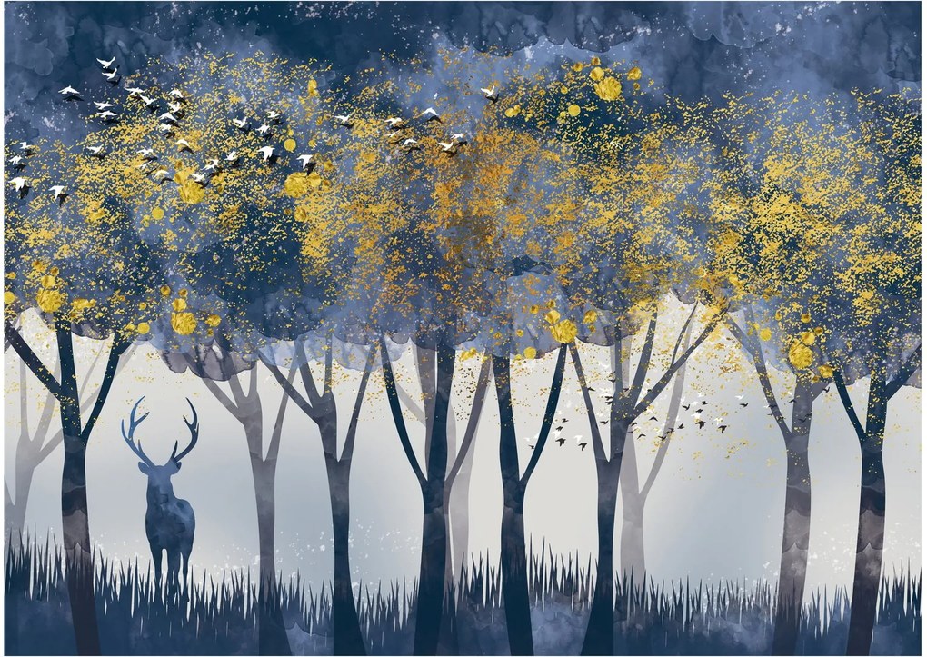 Kép egy szarvasról az erdőben (üvegen) (70x50 cm)
