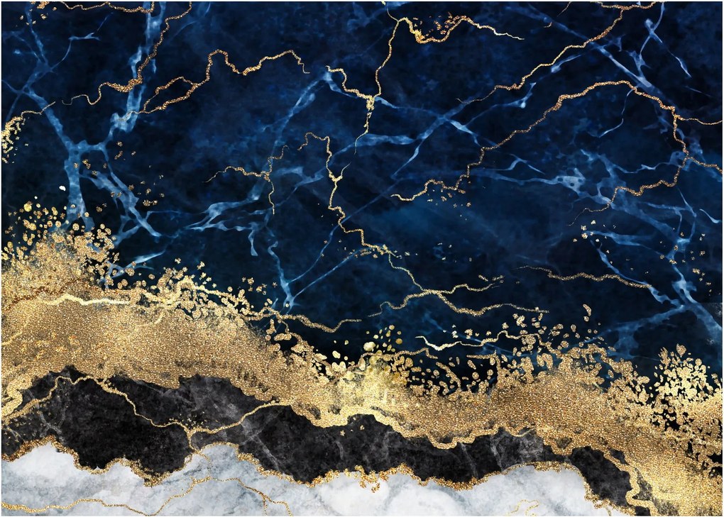 Kép - Sötétkék márvány (üvegen) (70x50 cm)