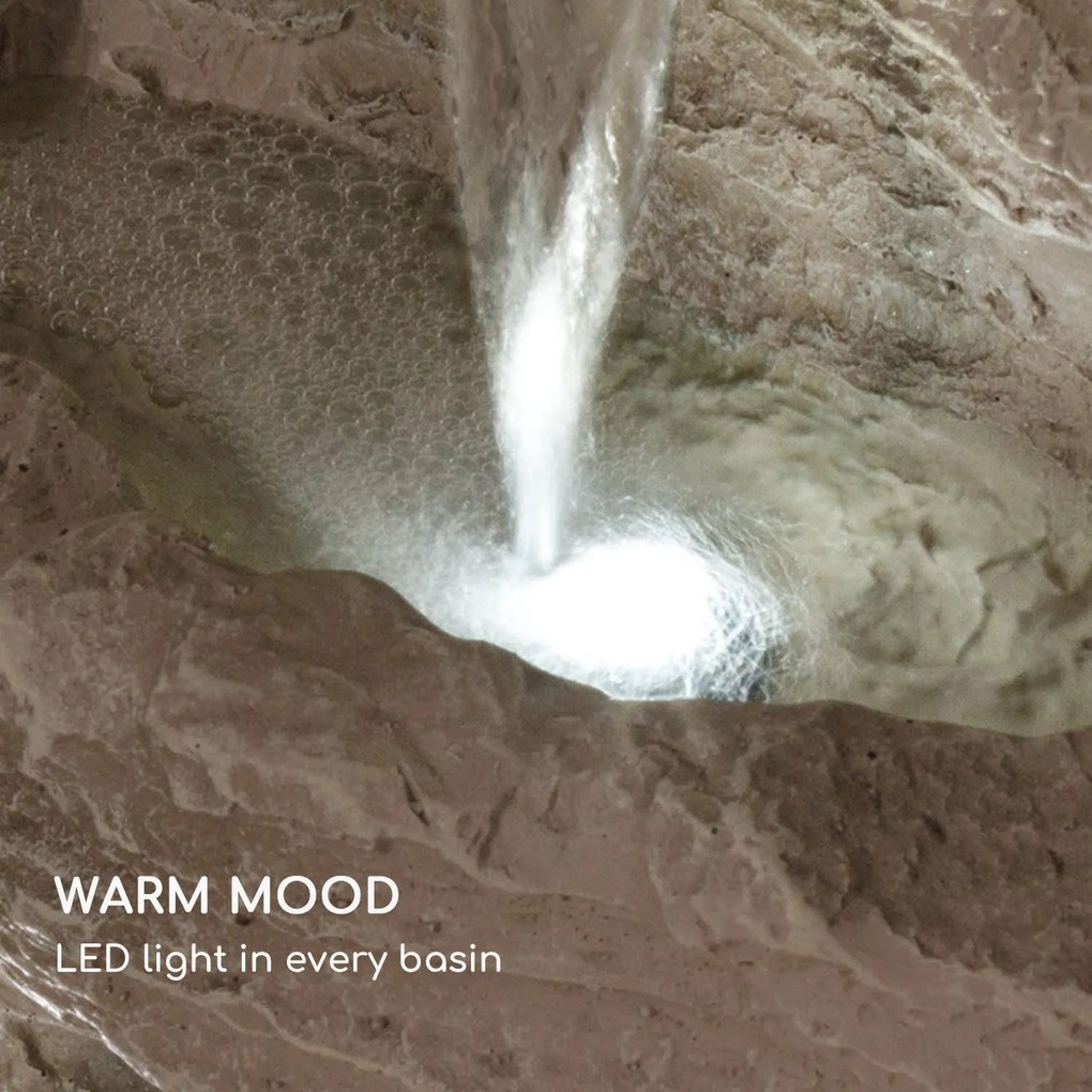 Blumfeldt Stonehenge XL, napelemes szökőkút, LED világítás, polyresin, lítium-ion akkumulátor