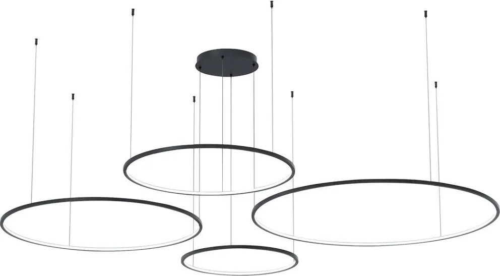 MILAGRO ML0848 SATURNO Modern Led Függesztett Lámpa Fekete LED IP20