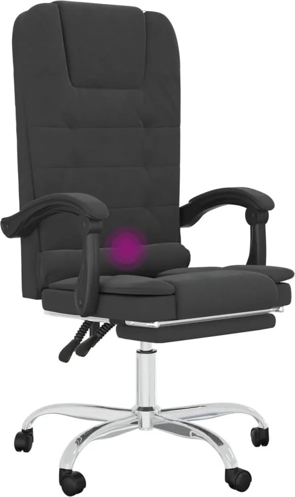 vidaXL fekete műbőr dönthető irodai masszázsszék