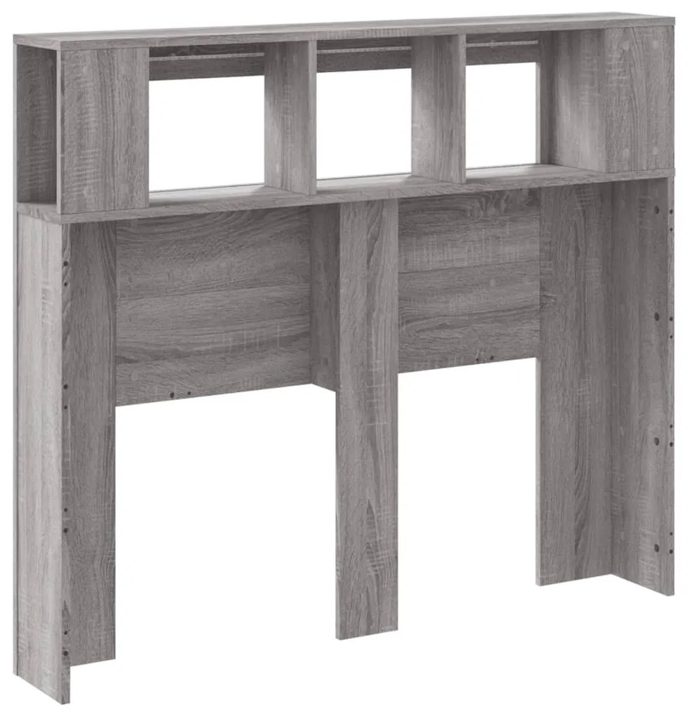 szürke sonoma szerelt fa LED-es fejtámla 120 x 18,5 x 103,5 cm