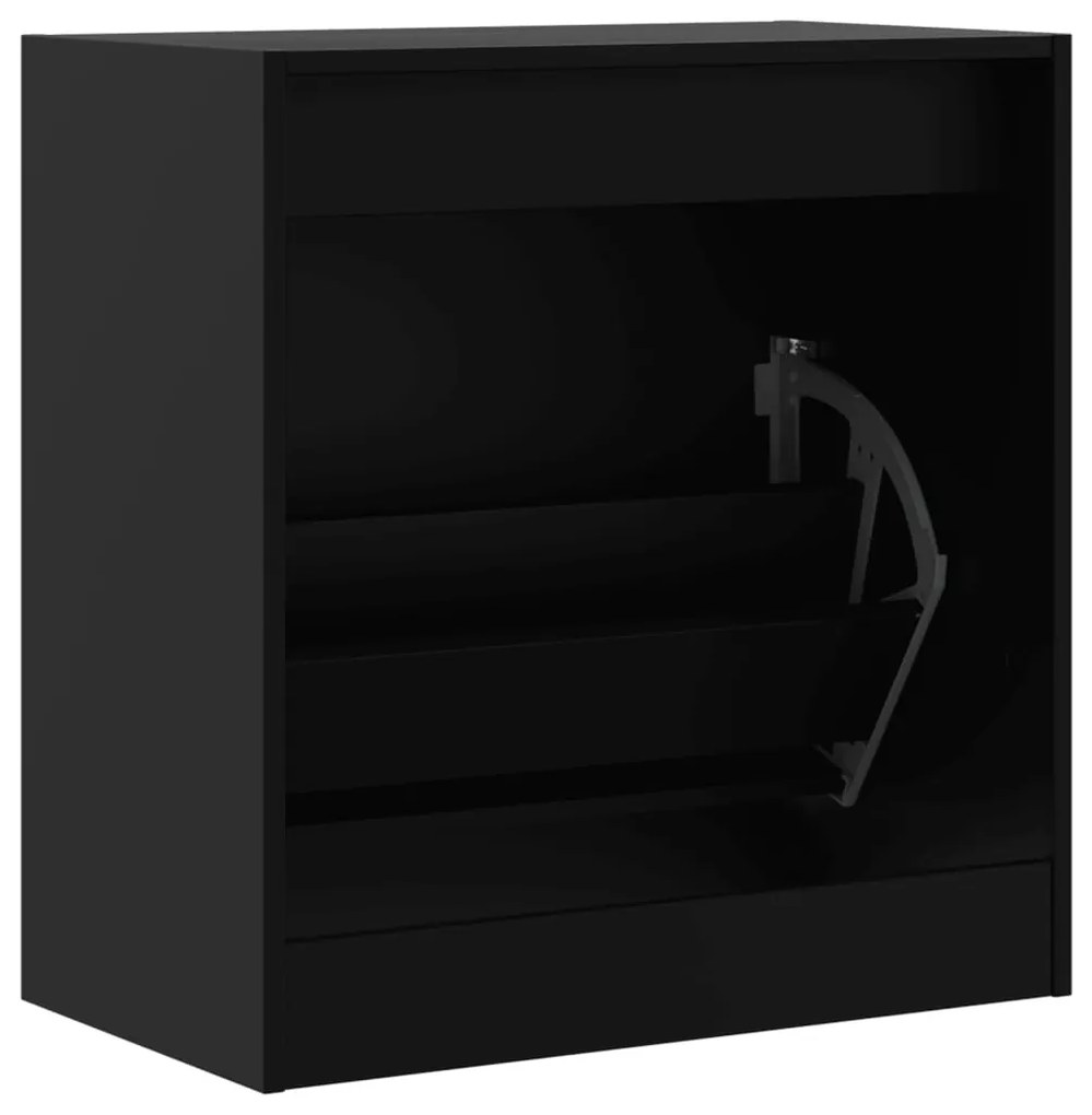 fekete szerelt fa cipőszekrény 60 x 34 x 63,5 cm