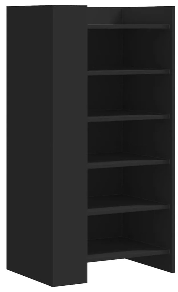 vidaXL fekete szerelt fa cipőszekrény 52 x 37,5 x 100 cm