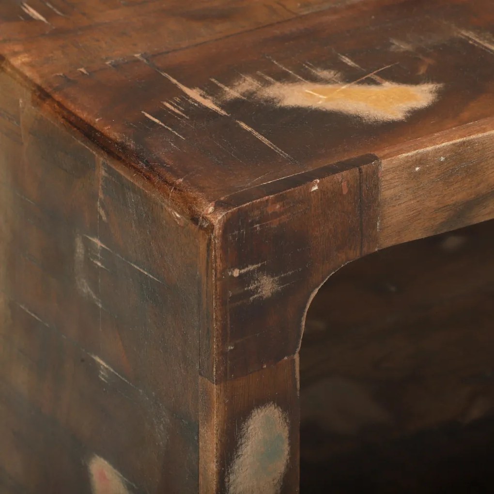 TV szekrény Többszínű 80x30x25 cm Tömör fa újrahasznosított