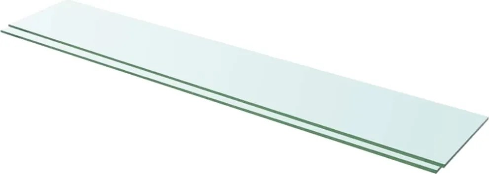 vidaXL 2 db átlátszó üveg paneles polc 110 x 20 cm