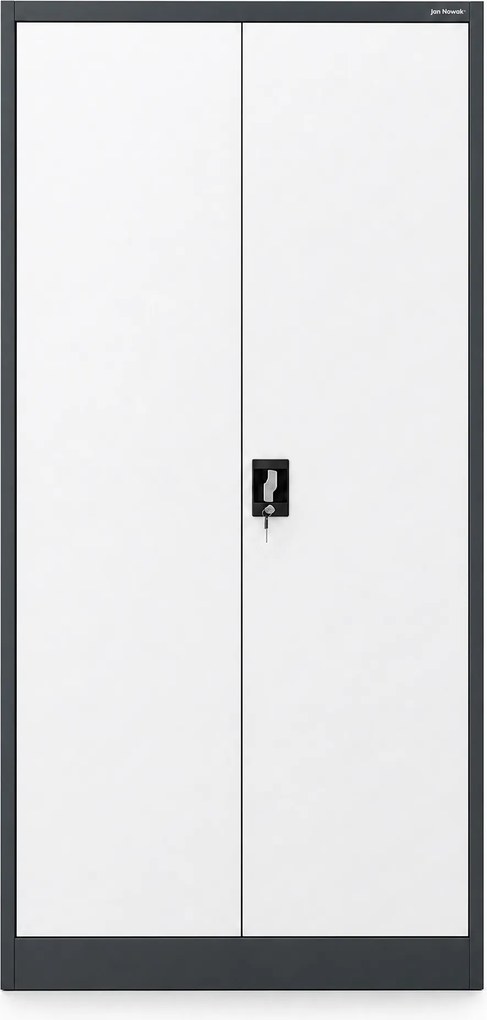 Fém szekrény tárolórekesszel, antracit-fehér, 900x1850x450 mm: TOMASZ