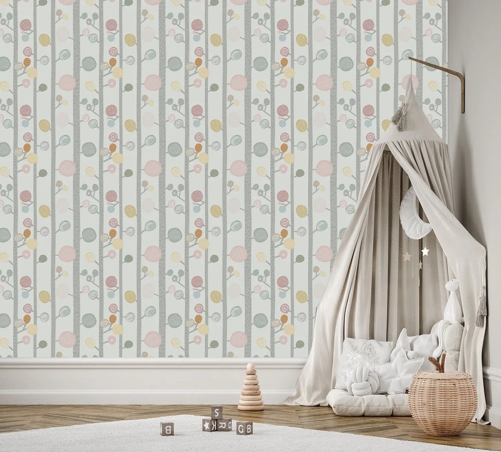 Gario Fotótapéta Scandi pasztellfák és gallyak Anyag: Vlies, Méret: 150 x 105 cm