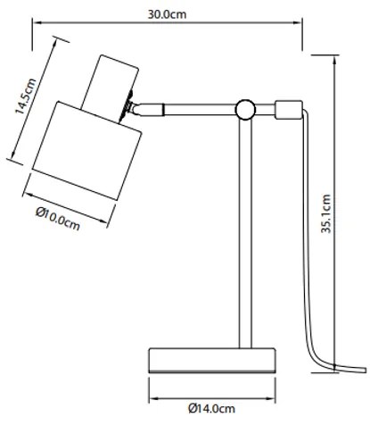 Lámpa Asztali SELVIA II, 6072, max.250V, 50/60Hz, 1*E14, max.25 W, átmérő 10 cm,  IP20, arany/fekete