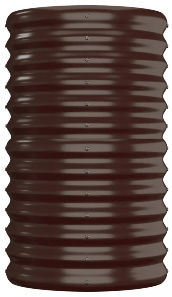 barna porszórt acél kerti magaságyás 152x40x68 cm
