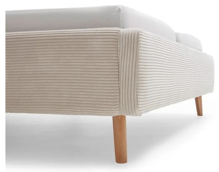 Bézs kárpitozott franciaágy ágyrács nélkül 180x200 cm Mattis Cord – Meise Möbel