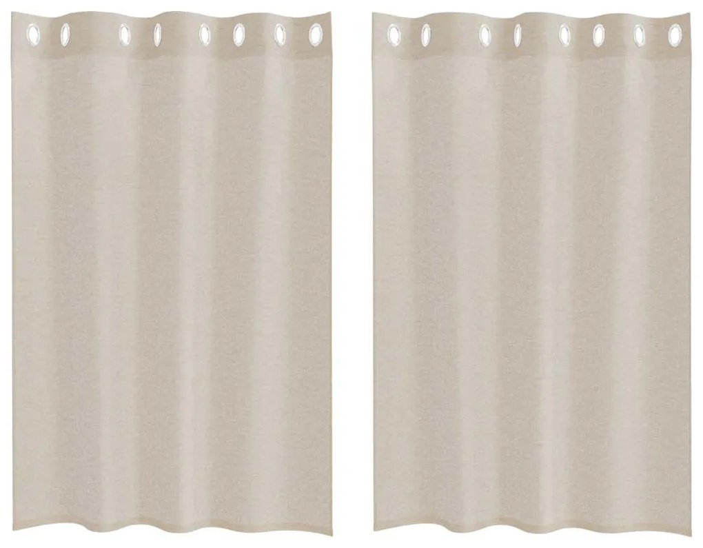 Függönyök függönyökkel 2 pcs Homokszín Poliészter