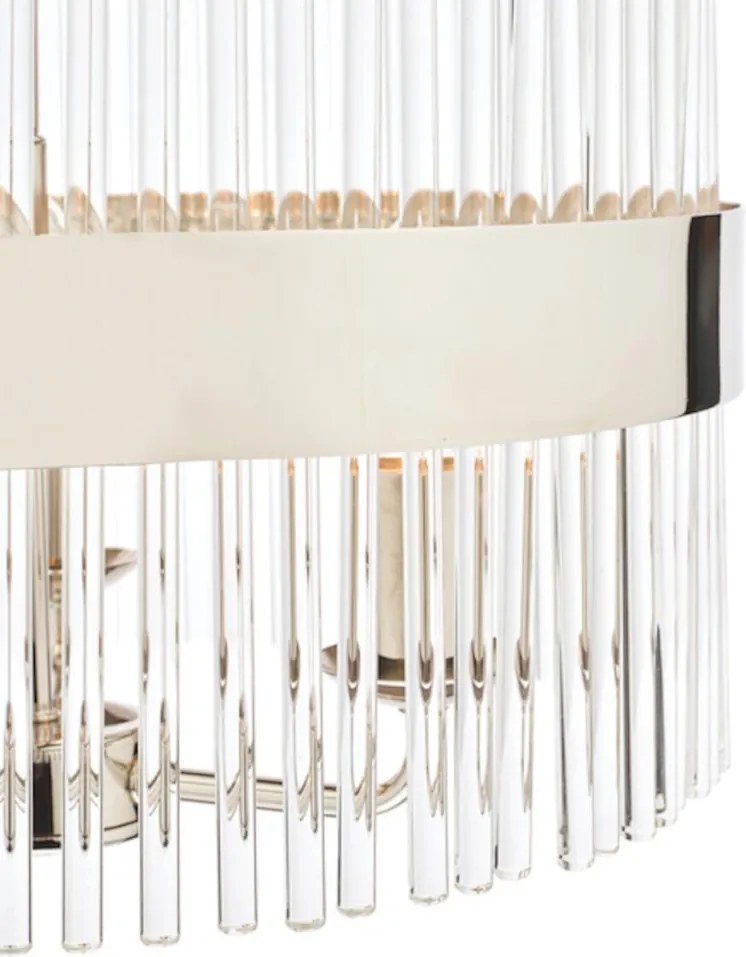 LAURA ASHLEY 3736027-Q ALEXA Kristály Függesztett Lámpa Fehér, Polírozott Nikkel E14 IP20