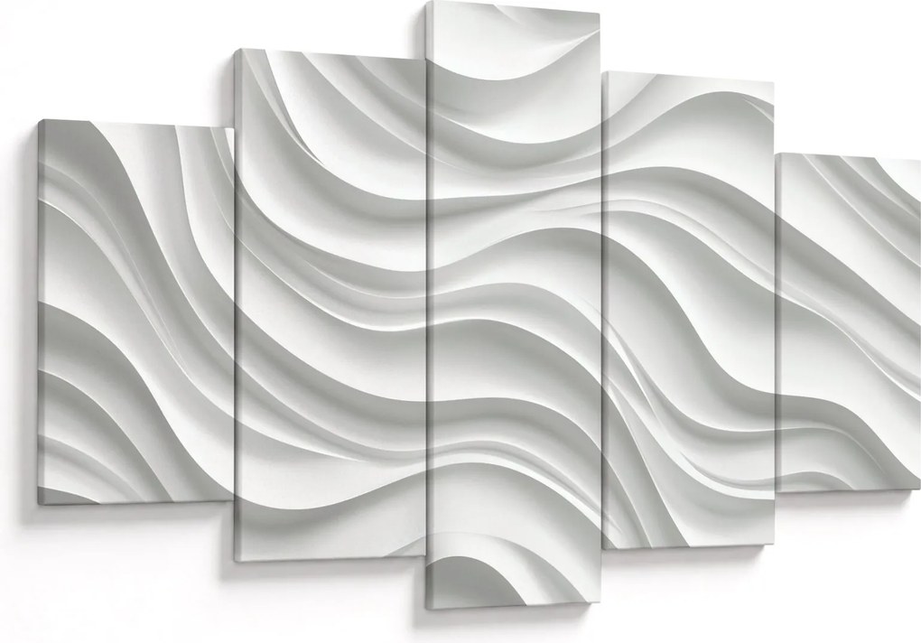 Kép - 3D fehér hullámok (150x105 cm)