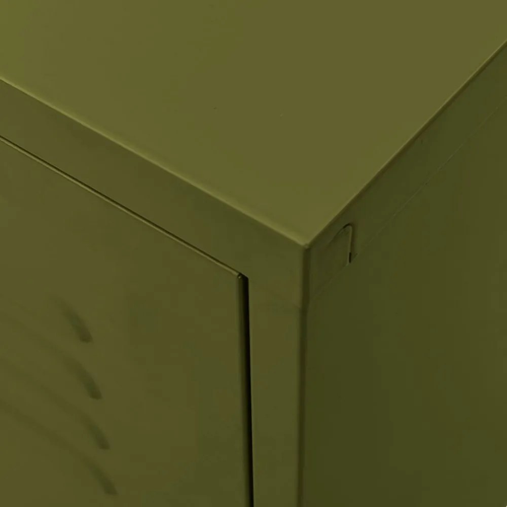 olívazöld acél TV-szekrény 105 x 35 x 50 cm