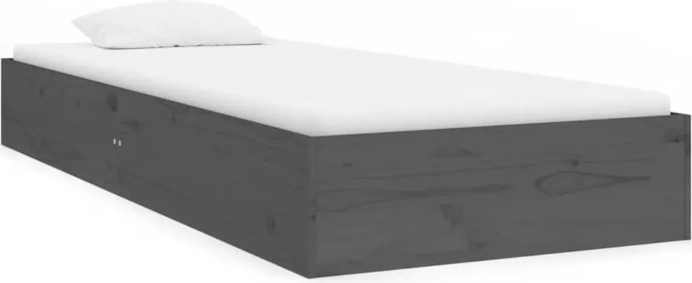 vidaXL Small Single szürke tömör fa ágykeret 75 x 190 cm