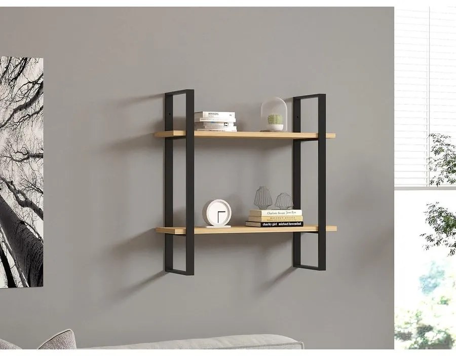 Fali polc Buba - Sapphire Oak, Black