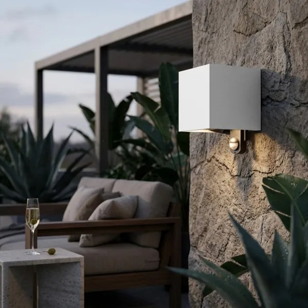 Brilagi - LED kültéri fali lámpatest érzékelővel CUBE LED/6W/230V szürke IP65
