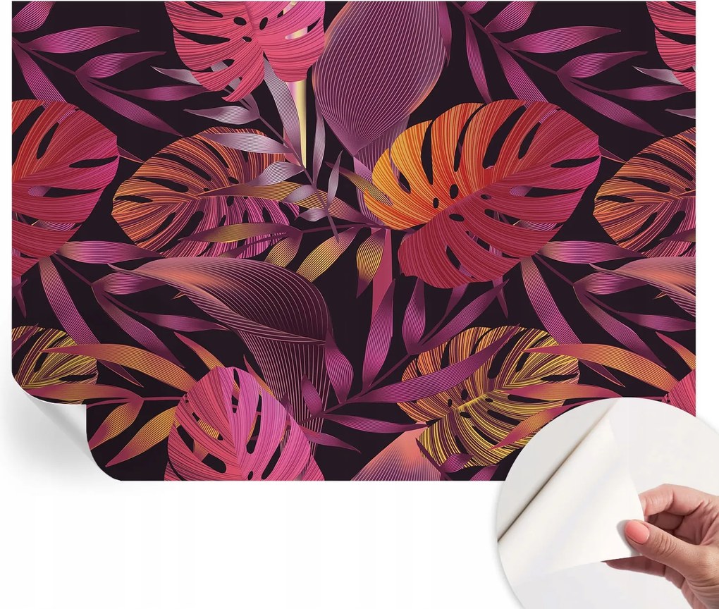 Divatos öntapadós fali tapéta Egzotikus levelek 312x219 cm