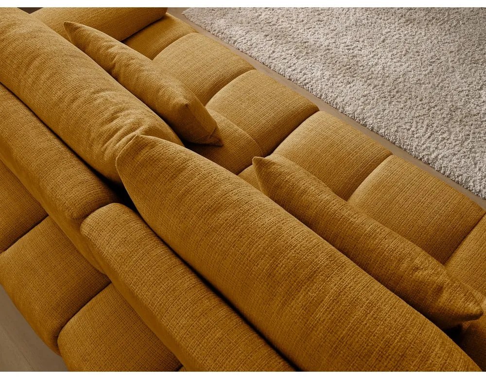 Mustársárga zsenília kanapé 264 cm Ivane – Bobochic Paris