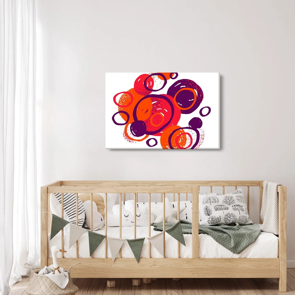 Kép - Motívum körökkel meleg színekben (90x60 cm)
